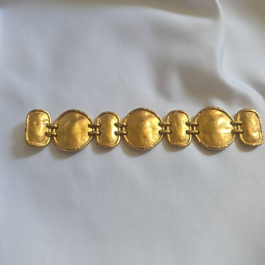 Vintage Sphinx Bracelet - Geometric Shape, Rectangle, Round, Marked, Euc